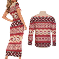 Tonga Language Week Couples Matching Short Sleeve Bodycon Dress and Long Sleeve Button Shirt Lea Faka-Tonga Everyday - Polynesian Pride