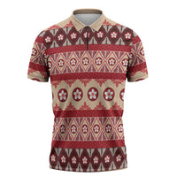 Tonga Language Week Zipper Polo Shirt Lea Faka-Tonga Everyday - Polynesian Pride