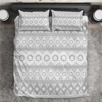 Tonga White Sunday Bedding Set Tongan Ngatu Siale Pattern - Polynesian Pride