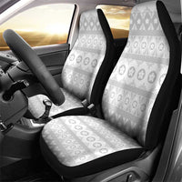 Tonga White Sunday Car Seat Cover Tongan Ngatu Siale Pattern - Polynesian Pride