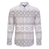 Tonga White Sunday Family Matching Mermaid Dress and Hawaiian Shirt Tongan Ngatu Siale Pattern - Polynesian Pride