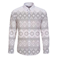 Tonga White Sunday Family Matching Short Sleeve Bodycon Dress and Hawaiian Shirt Tongan Ngatu Siale Pattern - Polynesian Pride