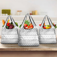 Tonga White Sunday Grocery Bag Tongan Ngatu Siale Pattern - Polynesian Pride