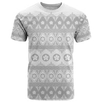 Tonga White Sunday T Shirt Tongan Ngatu Siale Pattern - Polynesian Pride