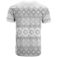 Tonga White Sunday T Shirt Tongan Ngatu Siale Pattern - Polynesian Pride