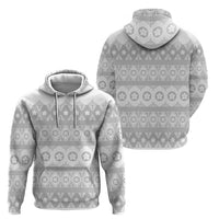 Tonga White Sunday Zip Hoodie Tongan Ngatu Siale Pattern - Polynesian Pride