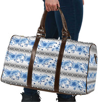 Samoa White Sunday Travel Bag Samoan Tapa Blue Hibiscus - Polynesian Pride