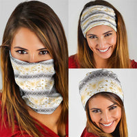 Samoa White Sunday Neck Gaiter Samoan Tapa Yellow Hibiscus - Polynesian Pride