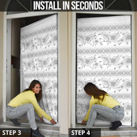 Samoa White Sunday Door Cover Samoan Tapa White Hibiscus - Polynesian Pride