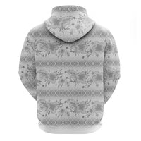 Samoa White Sunday Hoodie Samoan Tapa White Hibiscus - Polynesian Pride
