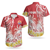 Personalised Tahiti Surfing Couples Matching Short Sleeve Bodycon Dress and Hawaiian Shirt Polynesian Style LT05 - Polynesian Pride