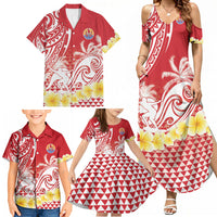Personalised Tahiti Surfing Family Matching Summer Maxi Dress and Hawaiian Shirt Polynesian Style LT05 - Polynesian Pride
