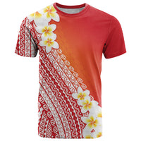 Tahiti Plumeria Tribal Pattern T Shirt Wave Style Red LT05 Red - Polynesian Pride