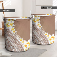 Tahiti Plumeria Tribal Pattern Laundry Basket Wave Style Brown LT05 - Polynesian Pride