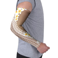 Tahiti Plumeria Tribal Pattern Arm Sleeves Wave Style Brown LT05 - Polynesian Pride