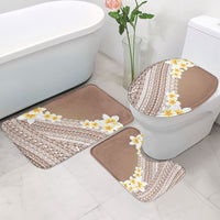 Tahiti Plumeria Tribal Pattern Bathroom Set Wave Style Brown LT05 - Polynesian Pride