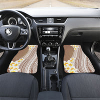 Tahiti Plumeria Tribal Pattern Car Mats Wave Style Brown LT05 Set 2pcs - Front Brown - Polynesian Pride