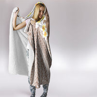 Tahiti Plumeria Tribal Pattern Hooded Blanket Wave Style Brown LT05 - Polynesian Pride