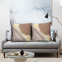 Tahiti Plumeria Tribal Pattern Pillow Cover Wave Style Brown LT05 - Polynesian Pride