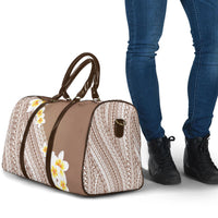 Tahiti Plumeria Tribal Pattern Travel Bag Wave Style Brown LT05 - Polynesian Pride