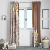 Tahiti Plumeria Tribal Pattern Window Curtain Wave Style Brown LT05 - Polynesian Pride