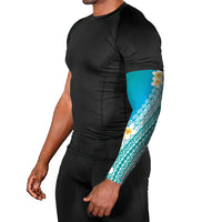 Tahiti Plumeria Tribal Pattern Arm Sleeves Wave Style Turquoise LT05 - Polynesian Pride