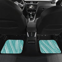 Tahiti Plumeria Tribal Pattern Car Mats Wave Style Turquoise LT05 Set 2pcs - Back Turquoise - Polynesian Pride