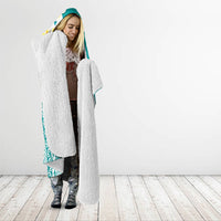 Tahiti Plumeria Tribal Pattern Hooded Blanket Wave Style Turquoise LT05 - Polynesian Pride