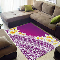 Tahiti Plumeria Tribal Pattern Area Rug Wave Style Purple LT05 - Polynesian Pride