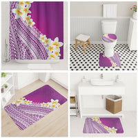 Tahiti Plumeria Tribal Pattern Bathroom Set Wave Style Purple LT05 - Polynesian Pride