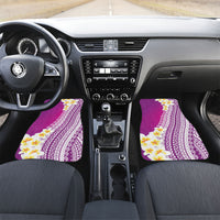 Tahiti Plumeria Tribal Pattern Car Mats Wave Style Purple LT05 Set 2pcs - Front Purple - Polynesian Pride