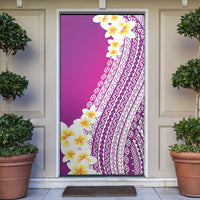 Tahiti Plumeria Tribal Pattern Door Cover Wave Style Purple LT05 Purple - Polynesian Pride