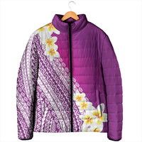 Tahiti Plumeria Tribal Pattern Padded Jacket Wave Style Purple LT05 - Polynesian Pride