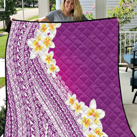 Tahiti Plumeria Tribal Pattern Quilt Wave Style Purple LT05 Purple - Polynesian Pride