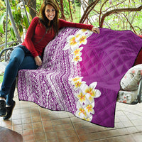 Tahiti Plumeria Tribal Pattern Quilt Wave Style Purple LT05 - Polynesian Pride