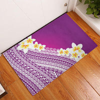 Tahiti Plumeria Tribal Pattern Rubber Doormat Wave Style Purple LT05 - Polynesian Pride