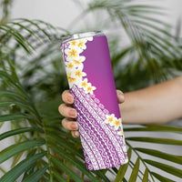 Tahiti Plumeria Tribal Pattern Skinny Tumbler Wave Style Purple LT05 - Polynesian Pride
