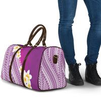 Tahiti Plumeria Tribal Pattern Travel Bag Wave Style Purple LT05 - Polynesian Pride