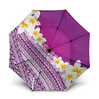 Tahiti Plumeria Tribal Pattern Umbrella Wave Style Purple
