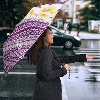 Tahiti Plumeria Tribal Pattern Umbrella Wave Style Purple