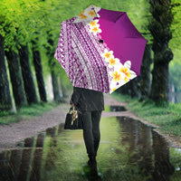 Tahiti Plumeria Tribal Pattern Umbrella Wave Style Purple