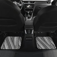 Tahiti Plumeria Tribal Pattern Car Mats Wave Style Black LT05 Set 2pcs - Back Black - Polynesian Pride
