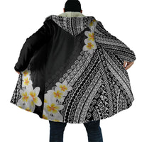 Tahiti Plumeria Tribal Pattern Cloak Wave Style Black LT05 - Polynesian Pride