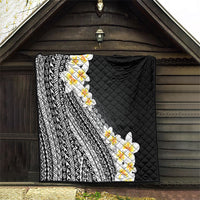 Tahiti Plumeria Tribal Pattern Quilt Wave Style Black LT05 - Polynesian Pride