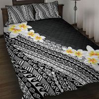 Tahiti Plumeria Tribal Pattern Quilt Bed Set Wave Style Black LT05 Black - Polynesian Pride