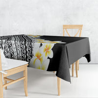 Tahiti Plumeria Tribal Pattern Tablecloth Wave Style Black LT05 - Polynesian Pride