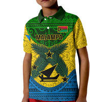 Vanuatu Malampa Province Kid Polo Shirt Coat Of Arms And Namele Fern Polynesian Pattern LT05 Kid Yellow - Polynesian Pride