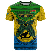 Personalized Vanuatu Malampa Province T Shirt Coat Of Arms And Namele Fern Polynesian Pattern LT05 Yellow - Polynesian Pride