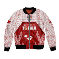 Custom Tonga Rugby Bomber Jacket 2023 Pacific Championships Kupesi Ngatu Mate Maa LT05 Unisex Red - Polynesian Pride