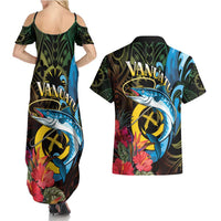 Vanuatu Fishing Couples Matching Summer Maxi Dress and Hawaiian Shirt It's Time To Fish